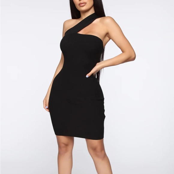 Black Ribbed Dress - Picture 2 of 2